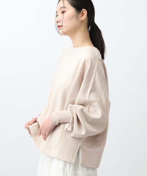 studio CLIP（スタディオクリップ）の「《natural by clip》ミニ裏毛Ｗバイオゆるプルオーバー（Tシャツ/カットソー・レディース・ネイビー/ライトグリーン/ライトグレー・FREE）」の6枚目の写真