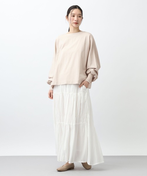 studio CLIP（スタディオクリップ）の「《natural by clip》ミニ裏毛Ｗバイオゆるプルオーバー（Tシャツ/カットソー・レディース・ネイビー/ライトグリーン/ライトグレー・FREE）」の13枚目の写真