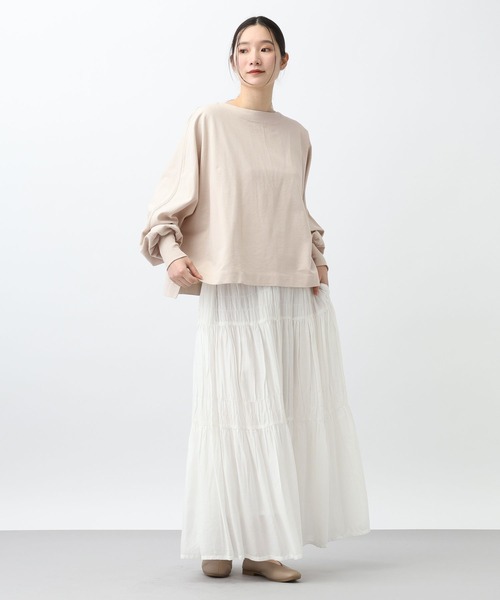 studio CLIP（スタディオクリップ）の「《natural by clip》ミニ裏毛Ｗバイオゆるプルオーバー（Tシャツ/カットソー・レディース・ネイビー/ライトグリーン/ライトグレー・FREE）」の14枚目の写真