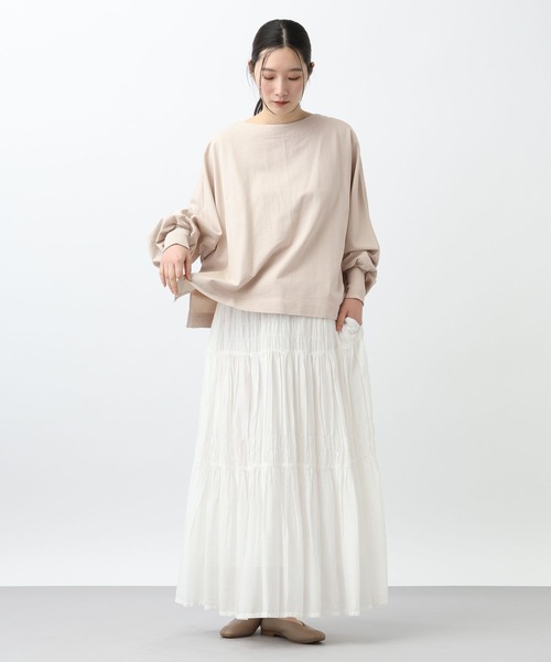 studio CLIP（スタディオクリップ）の「《natural by clip》ミニ裏毛Ｗバイオゆるプルオーバー（Tシャツ/カットソー・レディース・ネイビー/ライトグリーン/ライトグレー・FREE）」の15枚目の写真