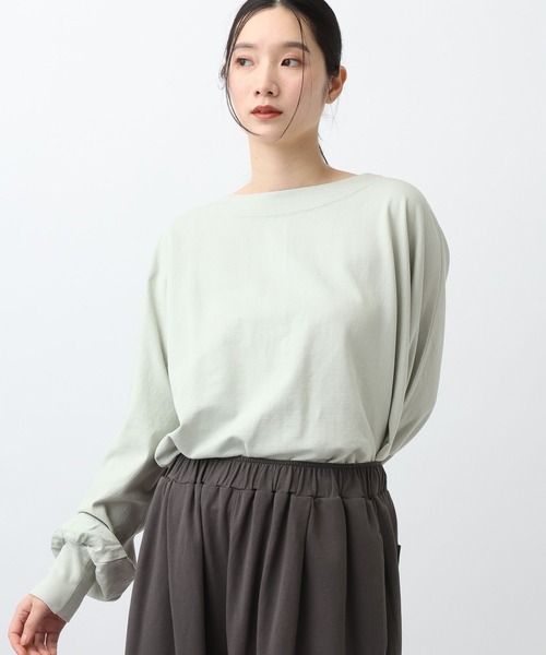 studio CLIP（スタディオクリップ）の「《natural by clip》ミニ裏毛Ｗバイオゆるプルオーバー（Tシャツ/カットソー・レディース・ネイビー/ライトグリーン/ライトグレー・FREE）」の18枚目の写真