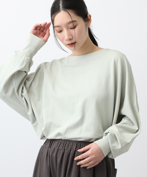 studio CLIP（スタディオクリップ）の「《natural by clip》ミニ裏毛Ｗバイオゆるプルオーバー（Tシャツ/カットソー・レディース・ネイビー/ライトグリーン/ライトグレー・FREE）」の19枚目の写真