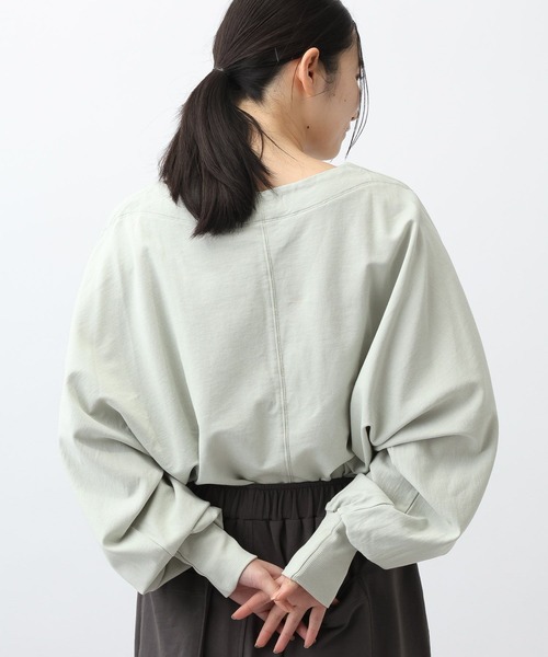 studio CLIP（スタディオクリップ）の「《natural by clip》ミニ裏毛Ｗバイオゆるプルオーバー（Tシャツ/カットソー・レディース・ネイビー/ライトグリーン/ライトグレー・FREE）」の22枚目の写真