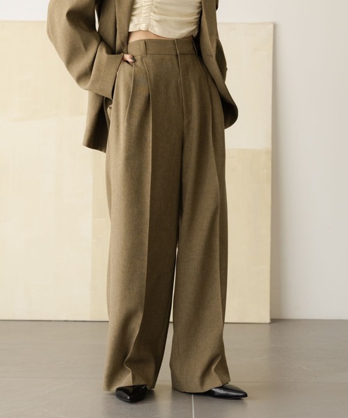 LOWRYS FARM(ローリーズファーム)の「ホップサックワイドパンツ 602808(その他パンツ・レディース・ブラウン/ベージュ/チャコールグレー・LARGE/MEDIUM/SMALL)」の1枚目の写真