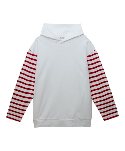 LA MARINE FRANCAISE（マリン フランセーズ）の「バスク天竺フーディプルオーバー（Tシャツ/カットソー・レディース・ネイビー系/レッド系その他・FREE）」の2枚目の写真