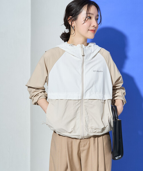 FREAK'S STORE（フリークスストア）の「限定展開 Columbia/コロンビア Spire Valley Windbreaker/スパイアーバレーウィンドブレーカー(撥水・UVカット)（マウンテンパーカー・レディース・ベージュ/ブラック・LARGE）」の4枚目の写真