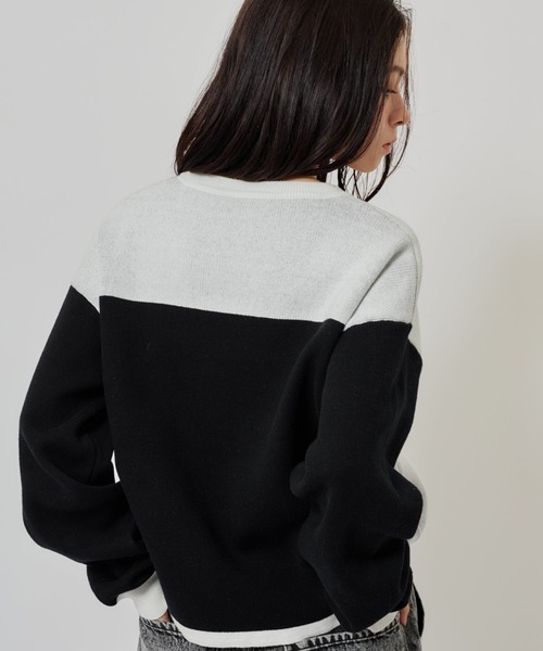 atmos pink(アトモスピンク)の「atmos pink Rugger Knit Top / アトモス ピンク ラガー ニット トップ(ニット/セーター・レディース・グレー/ブラック・FREE)」の19枚目の写真