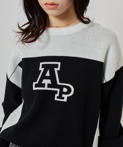 atmos pink(アトモスピンク)の「atmos pink Rugger Knit Top / アトモス ピンク ラガー ニット トップ(ニット/セーター・レディース・グレー/ブラック・FREE)」の20枚目の写真