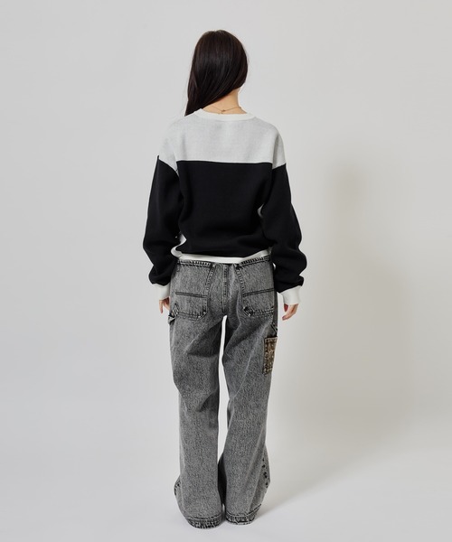 atmos pink(アトモスピンク)の「atmos pink Rugger Knit Top / アトモス ピンク ラガー ニット トップ(ニット/セーター・レディース・グレー/ブラック・FREE)」の8枚目の写真