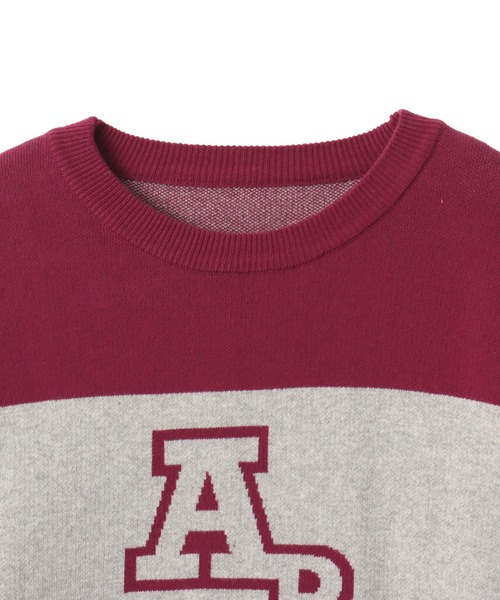 atmos pink(アトモスピンク)の「atmos pink Rugger Knit Top / アトモス ピンク ラガー ニット トップ(ニット/セーター・レディース・グレー/ブラック・FREE)」の12枚目の写真