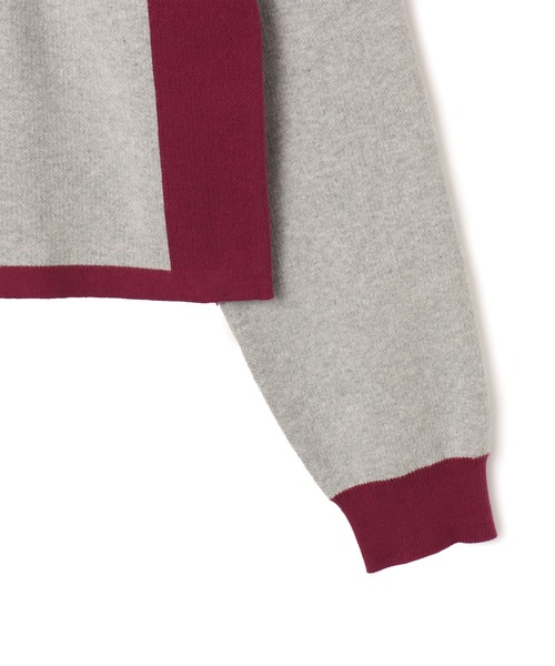 atmos pink(アトモスピンク)の「atmos pink Rugger Knit Top / アトモス ピンク ラガー ニット トップ(ニット/セーター・レディース・グレー/ブラック・FREE)」の3枚目の写真