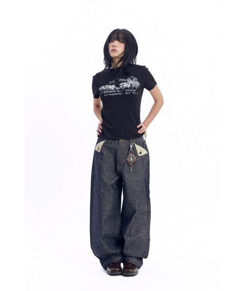 AAKAM(アーカム)の「Crack Henry Neck Half Top (Black)(Tシャツ/カットソー・レディース・その他・1/2)」の7枚目の写真