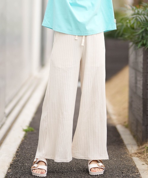 BILLABONG(ビラボン)の「BILLABONG/ビラボン ロングパンツ リブ イージーパンツ JACQUARD RIB LONG PANTS BG013708(その他パンツ・レディース・スミクロ/オフホワイト・M/L)」の3枚目の写真