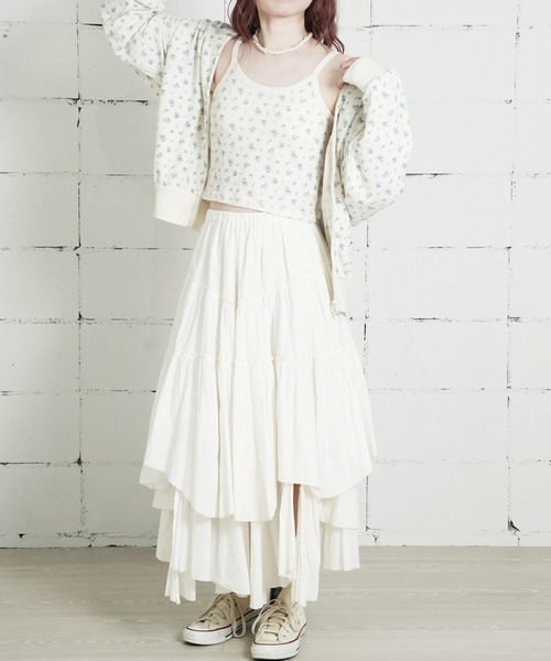 JEMORGAN(ジェーイーモーガン)の「"04"≪JEMORGAN≫パックT ワッフル 花柄 クロップド カップ付き キャミソール(キャミソール・レディース・ブルー系1/ピンク系1/ピンク系2/パープル系1・FREE)」の5枚目の写真