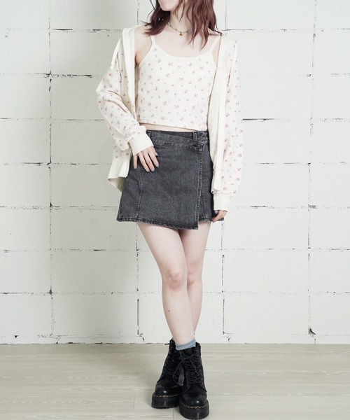JEMORGAN(ジェーイーモーガン)の「"04"≪JEMORGAN≫パックT ワッフル 花柄 クロップド カップ付き キャミソール(キャミソール・レディース・ブルー系1/ピンク系1/ピンク系2/パープル系1・FREE)」の7枚目の写真