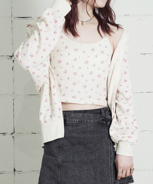 JEMORGAN(ジェーイーモーガン)の「"04"≪JEMORGAN≫パックT ワッフル 花柄 クロップド カップ付き キャミソール(キャミソール・レディース・ブルー系1/ピンク系1/ピンク系2/パープル系1・FREE)」の8枚目の写真