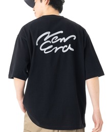 ニューエラアパレル 半袖Tシャツ 筆記体ロゴ バックプリントONSPOTZ別注