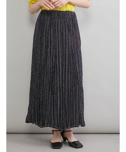Mila Owen(ミラオーウェン)の「ドットプリントワッシャープリーツスカート(スカート・レディース・アイボリー/ブラック・0/1/00)」の5枚目の写真