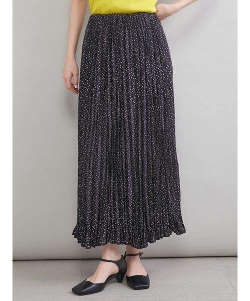 Mila Owen(ミラオーウェン)の「ドットプリントワッシャープリーツスカート(スカート・レディース・アイボリー/ブラック・0/1/00)」の6枚目の写真