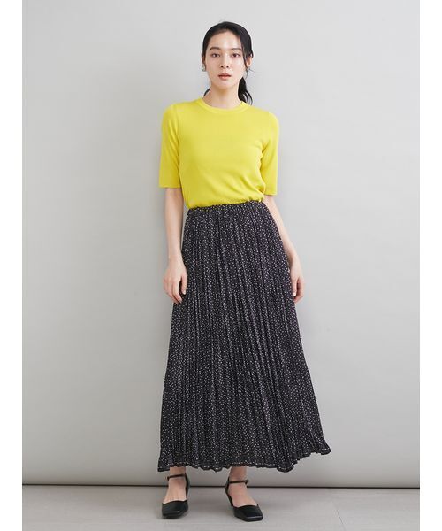 Mila Owen(ミラオーウェン)の「ドットプリントワッシャープリーツスカート(スカート・レディース・アイボリー/ブラック・0/1/00)」の14枚目の写真