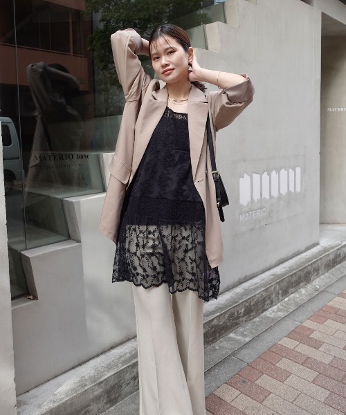 CORNERS(コーナーズ)の「レースキャミチュニック(キャミソール・レディース・アイボリー/ブラック・M)」の5枚目の写真