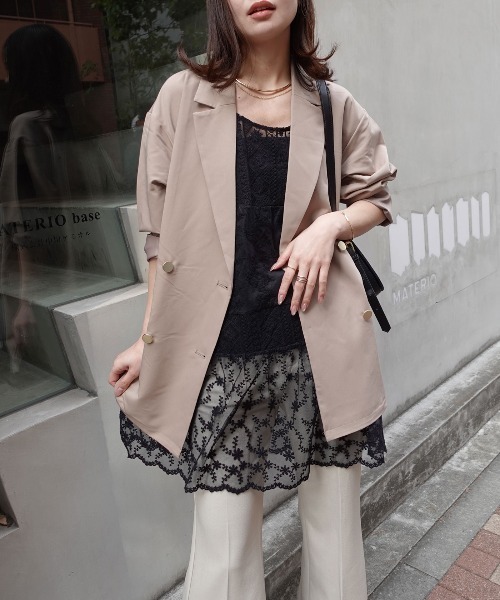 CORNERS(コーナーズ)の「レースキャミチュニック(キャミソール・レディース・アイボリー/ブラック・M)」の7枚目の写真