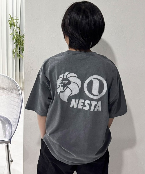 NESTA（ネスタ）の「【NESTA BRAND/ネスタブランド】ピグメント加工 オーバーサイズ Tシャツ（Tシャツ/カットソー・キッズ・ダークグリーン/ネイビー/チャコール/パープル/グレー系その他/ブラック・110/120/130/140/150/160）」の3枚目の写真