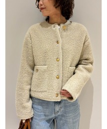 美品　ミラオーウェン　ノーカラーカーデジャケット ブランド古着】ノーカラージャケット（ノーカラージャケット）｜Mila