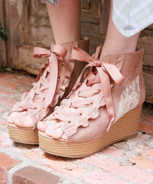 axes femme(アクシーズファム)の「レースアップブーサン(サンダル・レディース・ブラック/サックスブルー/ベージュ/ブルー・LARGE/MEDIUM)」の2枚目の写真