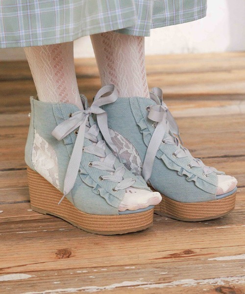 axes femme(アクシーズファム)の「レースアップブーサン(サンダル・レディース・ブラック/サックスブルー/ベージュ/ブルー・LARGE/MEDIUM)」の4枚目の写真