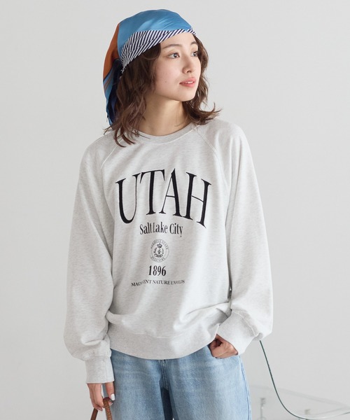HEART MARKET(ハートマーケット)の「カレッジラグラン裏毛プルオーバー(Tシャツ/カットソー・レディース・チャコール/ブルー/グレー・FREE)」の4枚目の写真