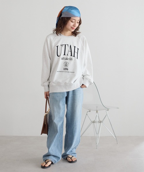 HEART MARKET(ハートマーケット)の「カレッジラグラン裏毛プルオーバー(Tシャツ/カットソー・レディース・チャコール/ブルー/グレー・FREE)」の10枚目の写真