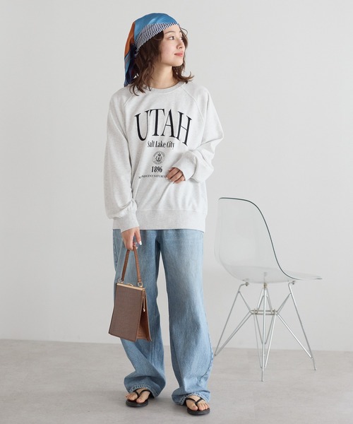 HEART MARKET(ハートマーケット)の「カレッジラグラン裏毛プルオーバー(Tシャツ/カットソー・レディース・チャコール/ブルー/グレー・FREE)」の11枚目の写真