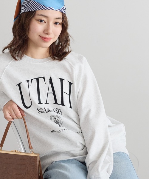 HEART MARKET(ハートマーケット)の「カレッジラグラン裏毛プルオーバー(Tシャツ/カットソー・レディース・チャコール/ブルー/グレー・FREE)」の18枚目の写真