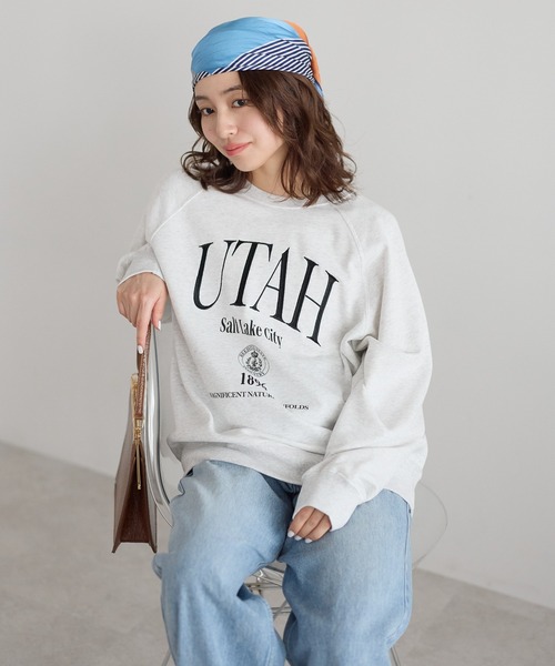 HEART MARKET(ハートマーケット)の「カレッジラグラン裏毛プルオーバー(Tシャツ/カットソー・レディース・チャコール/ブルー/グレー・FREE)」の19枚目の写真