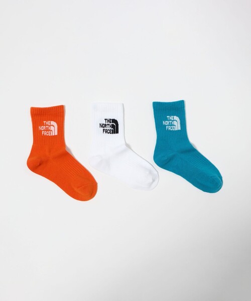 THE NORTH FACE(ザノースフェイス)の「<THE NORTH FACE>ジャガード ロゴ 3P クルーソックス / キッズ(ソックス/靴下・キッズ・ブラック/その他2/その他1・JL(19-21cm))」の1枚目の写真