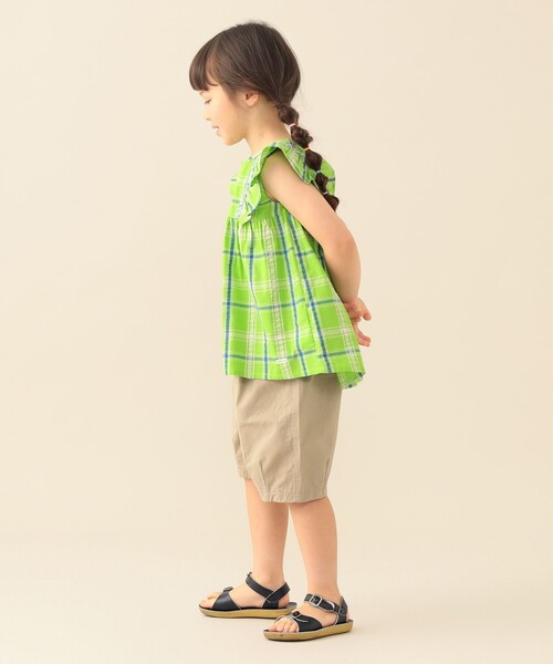BEAMS mini(ビームスミニ)の「チェック フレア ブラウス 2026SS(90~140cm)(シャツ/ブラウス・キッズ・パープル系その他4/ケリーグリーン・100/90/130/110/120/140)」の8枚目の写真