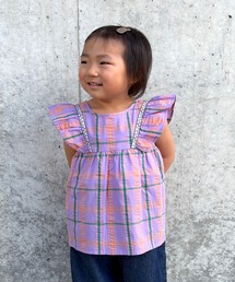 BEAMS mini | チェック フレア ブラウス 2026SS(90~140cm)(シャツ/ブラウス)
