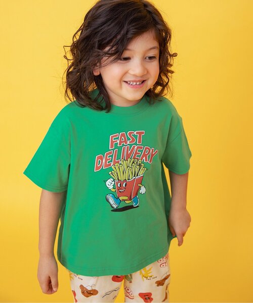 BREEZE（ブリーズ）の「６柄グラフィック半袖Tシャツ（Tシャツ/カットソー・キッズ・オフホワイト/グリーン/ピンク/ベージュ/チャコール/イエロー・80/90/100/110/120/130/140）」の4枚目の写真