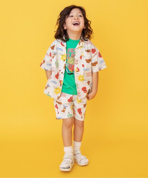 BREEZE（ブリーズ）の「６柄グラフィック半袖Tシャツ（Tシャツ/カットソー・キッズ・オフホワイト/グリーン/ピンク/ベージュ/チャコール/イエロー・80/90/100/110/120/130/140）」の11枚目の写真