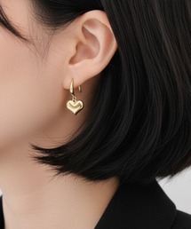 YU-KA:メタルハートフックピアス Metal Heart Hook Earrings