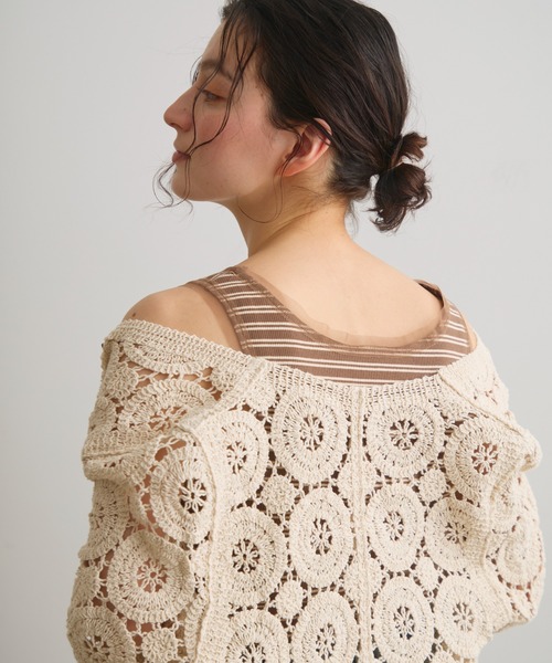 Crisp（クリスプ）の「クロシェレースカーディガン（カーディガン/ボレロ・レディース・アイボリー・FREE）」の9枚目の写真