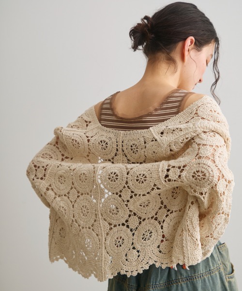 Crisp（クリスプ）の「クロシェレースカーディガン（カーディガン/ボレロ・レディース・アイボリー・FREE）」の10枚目の写真