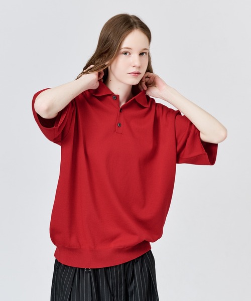 WETTEMPT(ウィテンプト)の「HIGH GAUGE S/S KNIT POLO / ハイゲージS/Sニットポロ(ポロシャツ・メンズ・レッド/ブラック/ブルー/グレー・LARGE/MEDIUM/SMALL)」の4枚目の写真