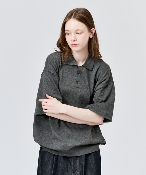 WETTEMPT(ウィテンプト)の「HIGH GAUGE S/S KNIT POLO / ハイゲージS/Sニットポロ(ポロシャツ・メンズ・レッド/ブラック/ブルー/グレー・LARGE/MEDIUM/SMALL)」の9枚目の写真