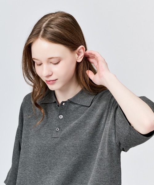 WETTEMPT(ウィテンプト)の「HIGH GAUGE S/S KNIT POLO / ハイゲージS/Sニットポロ(ポロシャツ・メンズ・レッド/ブラック/ブルー/グレー・LARGE/MEDIUM/SMALL)」の10枚目の写真