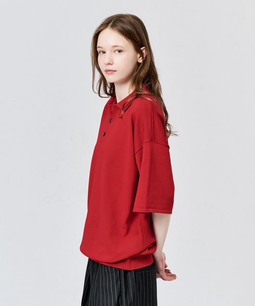 WETTEMPT(ウィテンプト)の「HIGH GAUGE S/S KNIT POLO / ハイゲージS/Sニットポロ(ポロシャツ・メンズ・レッド/ブラック/ブルー/グレー・LARGE/MEDIUM/SMALL)」の22枚目の写真