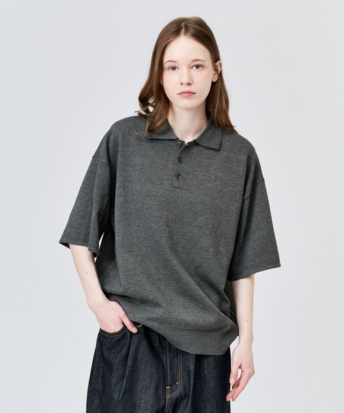 WETTEMPT(ウィテンプト)の「HIGH GAUGE S/S KNIT POLO / ハイゲージS/Sニットポロ(ポロシャツ・メンズ・レッド/ブラック/ブルー/グレー・LARGE/MEDIUM/SMALL)」の6枚目の写真