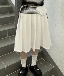2点セット プリーツスカート×ベルトポーチバッグ
