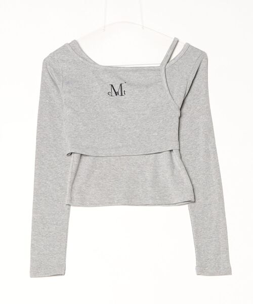 MUCENT（ムセント）の「【MUCENT】ブランド直輸入正規品/MUCENT/DOUBLY UNBALANCE SET T（Tシャツ/カットソー・レディース・グレー/ブラック・FREE）」の2枚目の写真